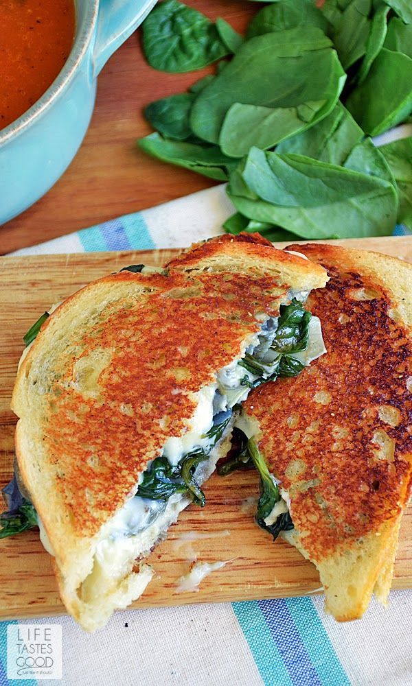 Spinach Artichoke Grilled Cheese | by Life Tastes Good is the classic dip in sandwich form and totally tas