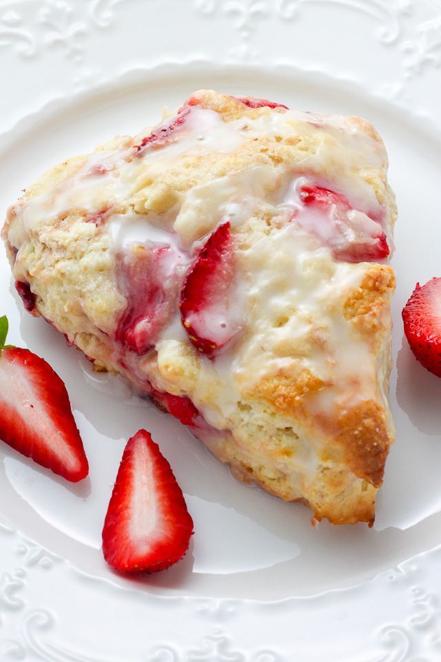 Strawberries and Cream Scones - tender, buttery, and bursting with strawberries in every bite! So much bet