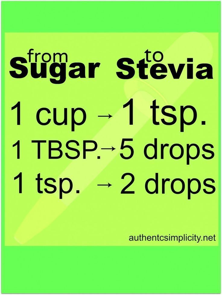 Substitute Stevia for Sugar “- Stevia is a natural sweetener used for centuries in South America. Great for diabetics & those