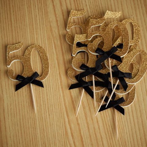 These “50” toppers are so chic for a 50th birthday.  Definitely not passing these up!