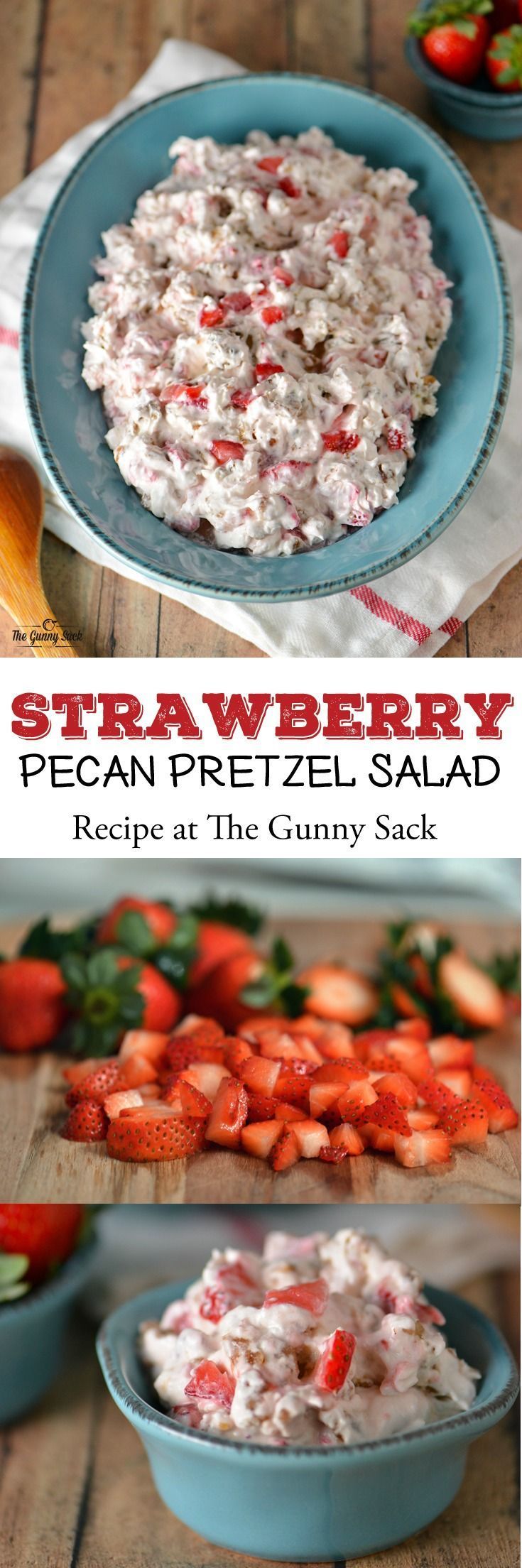 This Strawberry Pecan Pretzel Salad is a MUST at all of our holiday celebrations. Try sharing this recipe