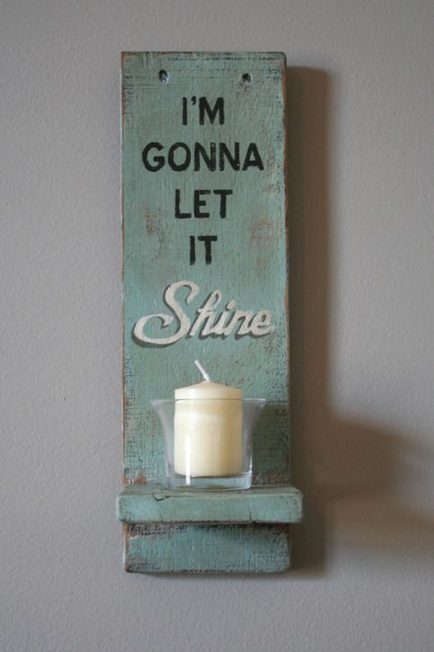 This+little+light+of+mine…    This+vintage-inspired,+reclaimed+wood+candle+holder+would+be+great+to+disp