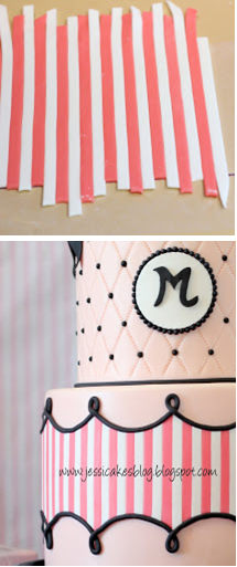 “Trade secret” for applying horizontal stripes to a cake (Jessicakes).