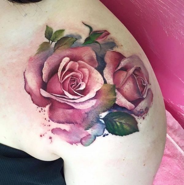 watercolor rose tattoo – 40 Eye-catching Rose Tattoos  ♥ ♥