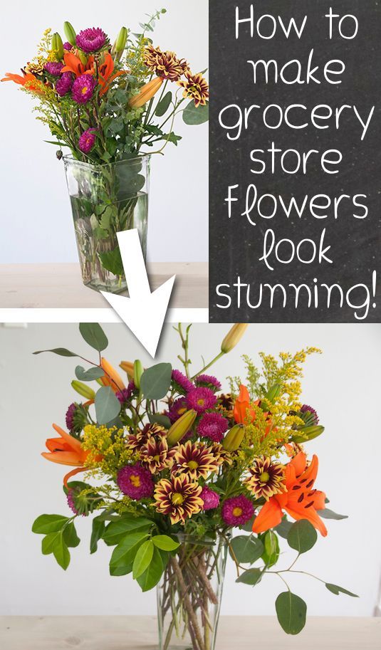 #13. Learn how to make grocery store flowers look gorgeous! — 13 Clever Flower Arrangement Tips & Tricks