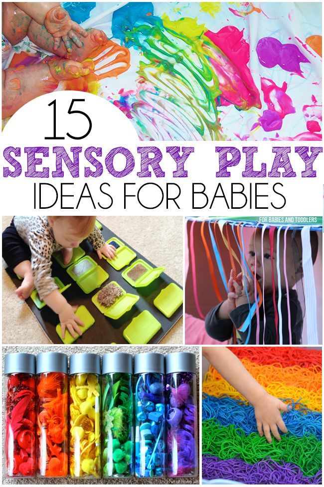 15 Sensory Play Ideas For Babies – Includes a ton of easy taste safe recipes, upcycled sensory boards, and