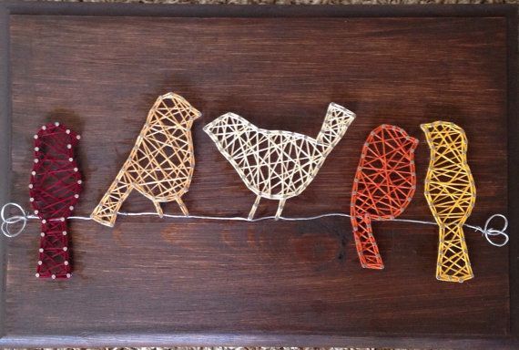 Birds on a wire string art sign by my2heARTstrings on Etsy