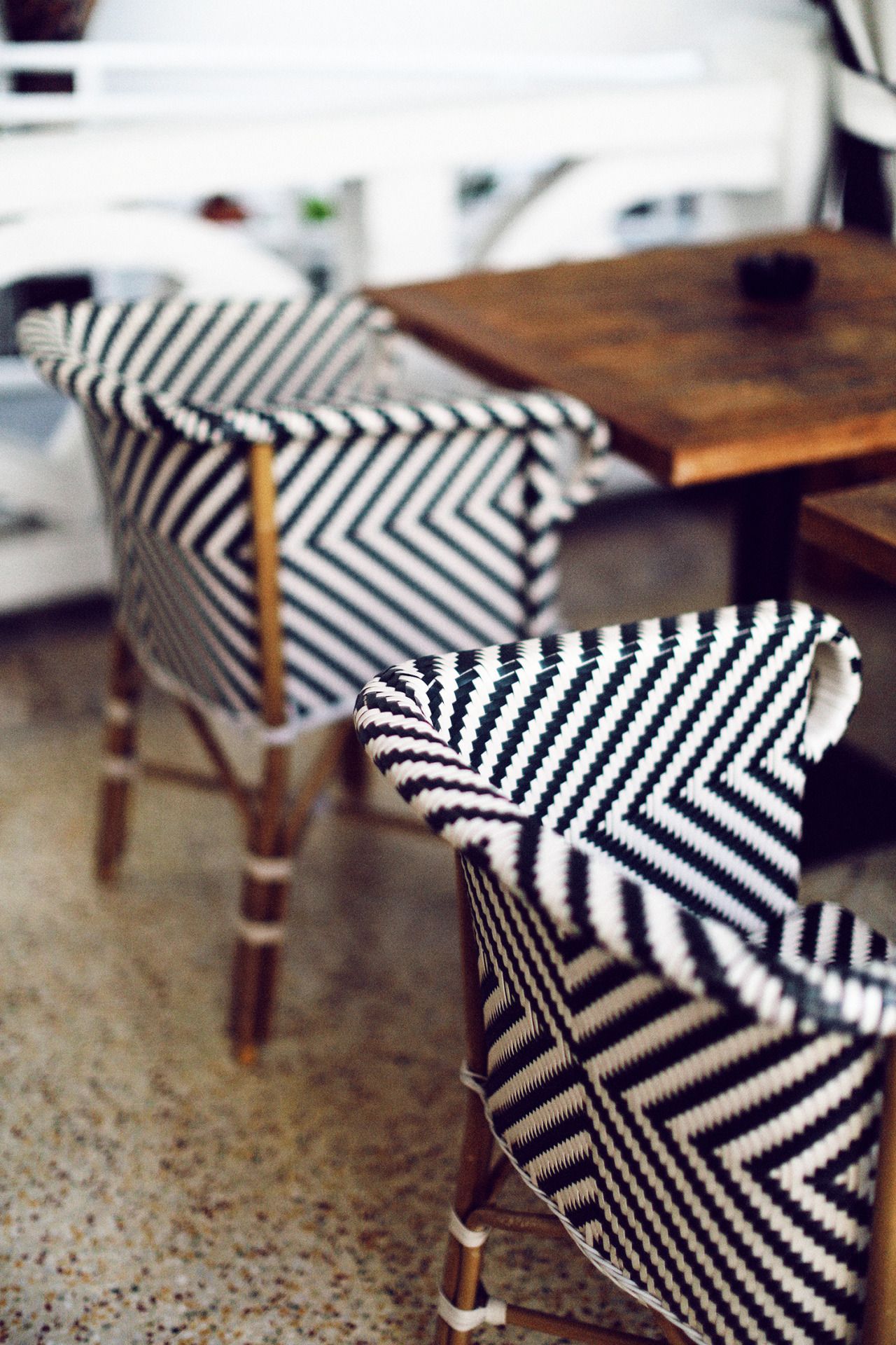 Black and white striped chairs #earnyourstripes