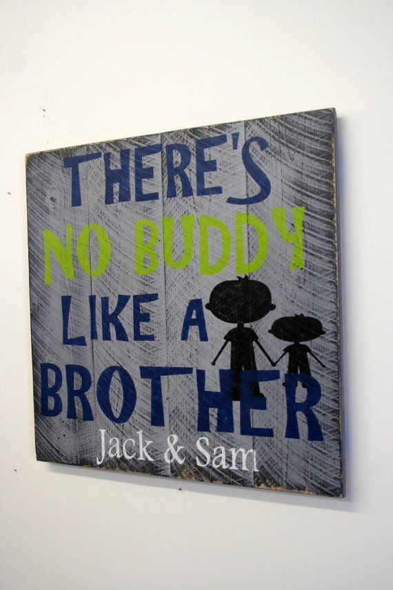 Boys Bedroom Custom Sign Personalized Pallet Theres No Buddy Like A Brother Gray Bedroom Decor Shabby Chic