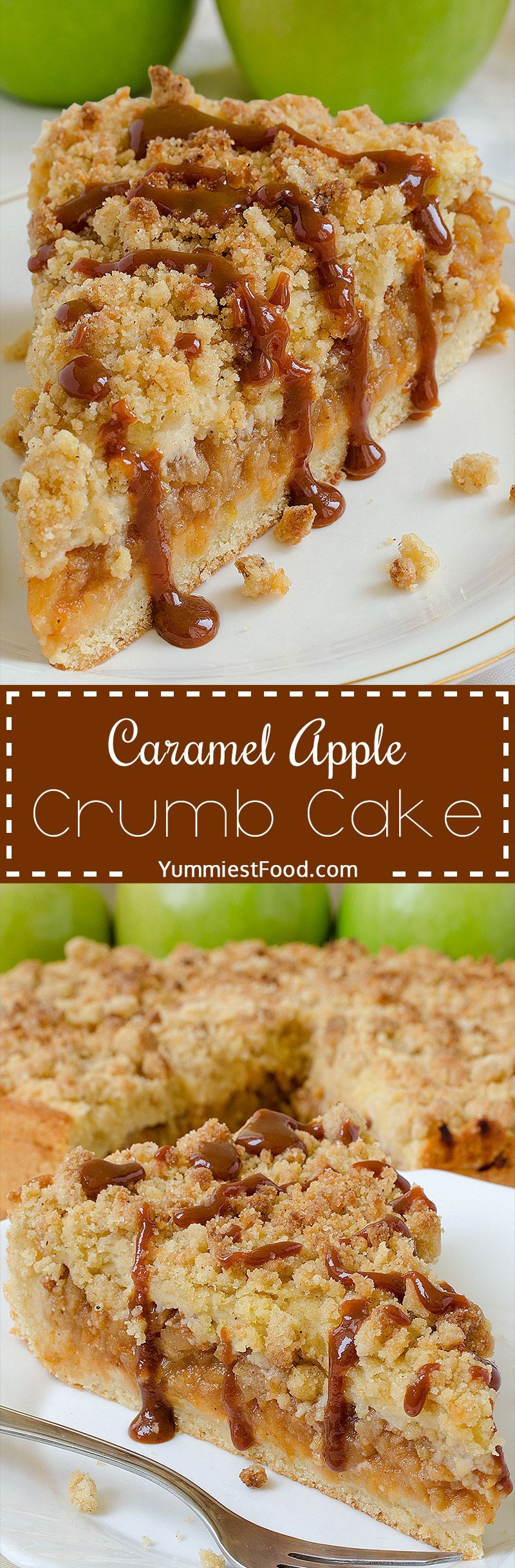 Caramel Apple Crumb Cake – This recipe is perfectly delicious! This Apple Cake with crumb mixture over the
