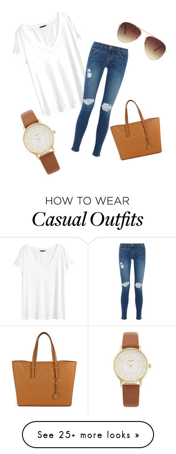 “Casual” by jacqueline-mccloskey on Polyvore featuring H&M, Current/Elliott, Michael Kors, Forever 21 and