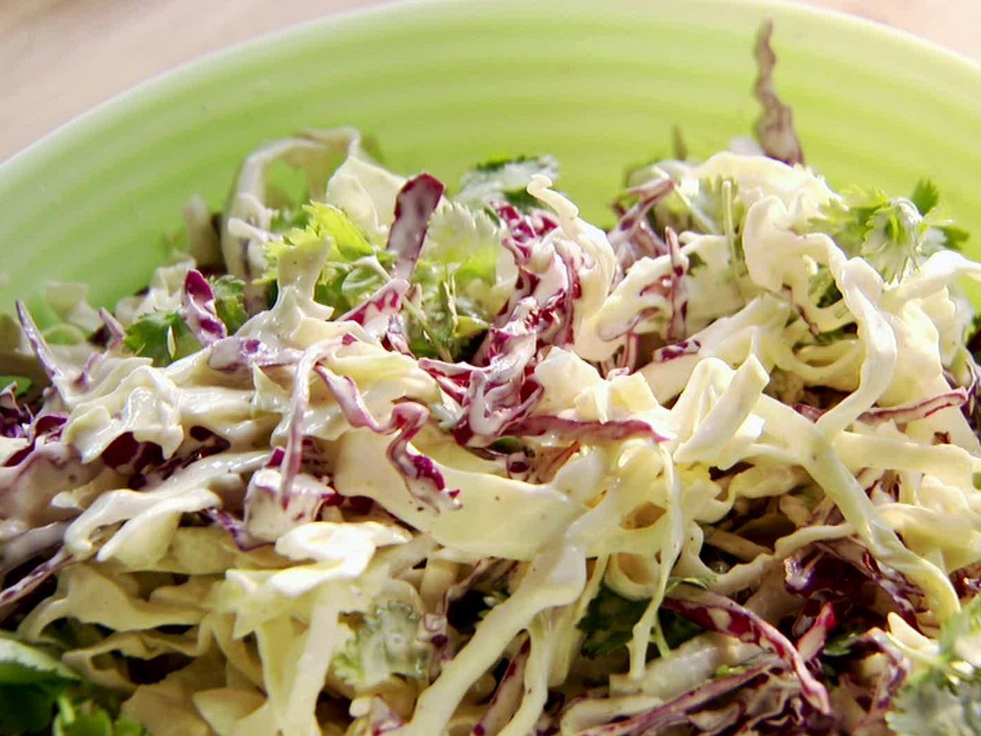 Cilantro Slaw from FoodNetwork.com…goes great with BBQ or great on Fish Tacos…enjoy