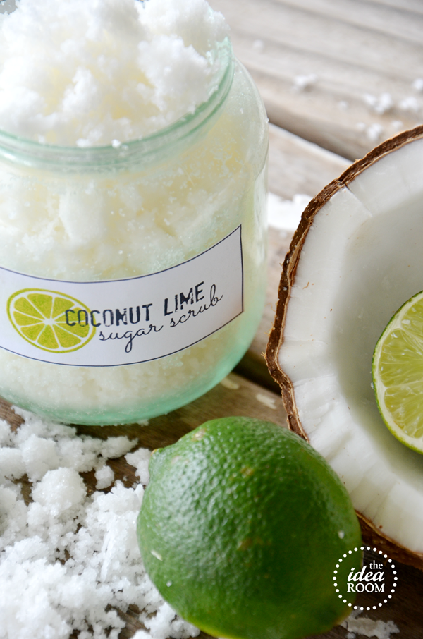 COCONUT LIME SUGAR SCRUB -1/4 cup coconut oil (melted) -1 cup white sugar -1 TBSP shredded coconut -6-8 dr