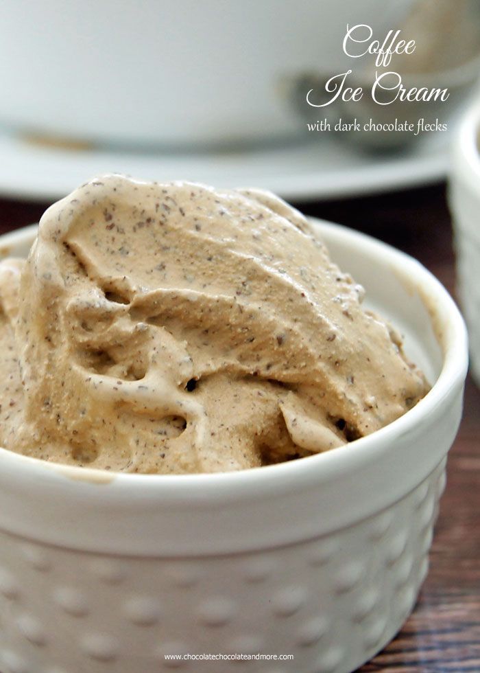 Coffee Ice Cream with Dark Chocolate Flecks-a deep coffee flavor with tiny bursts of dark chocolate! A cof