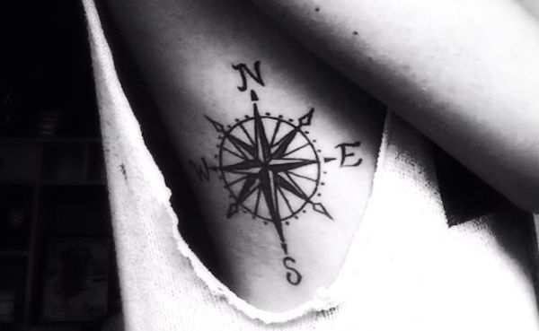 Compass travel tattoo