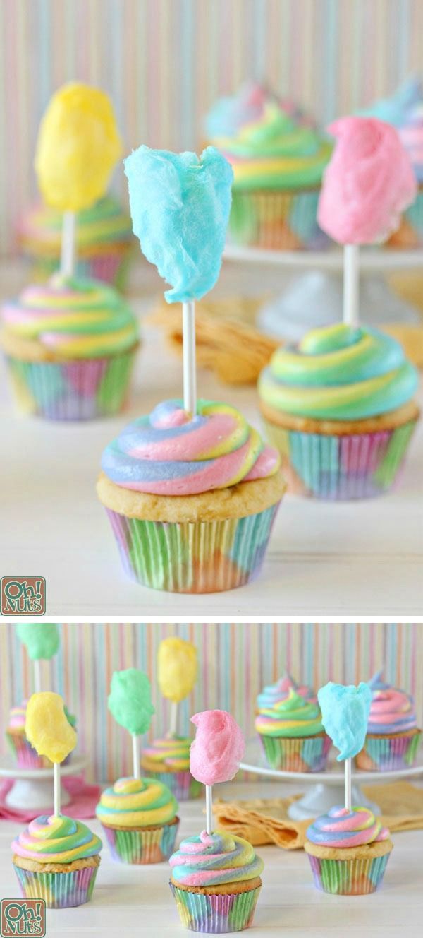 Cotton Candy Cupcakes! | From OhNuts.com/blog