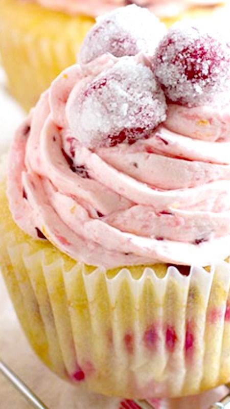 Cranberry Orange Cupcakes filled with fresh Cranberries and Orange Zest ~ The perfect holiday cupcake!