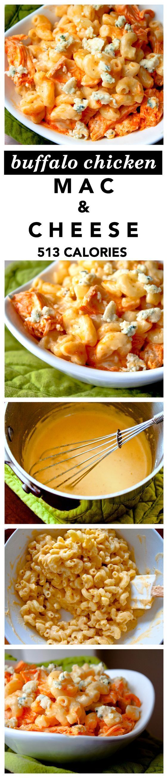 Creamy Buffalo Chicken Macaroni and Cheese Recipe! This “comfort in a bowl” mac and cheese has shredded ch