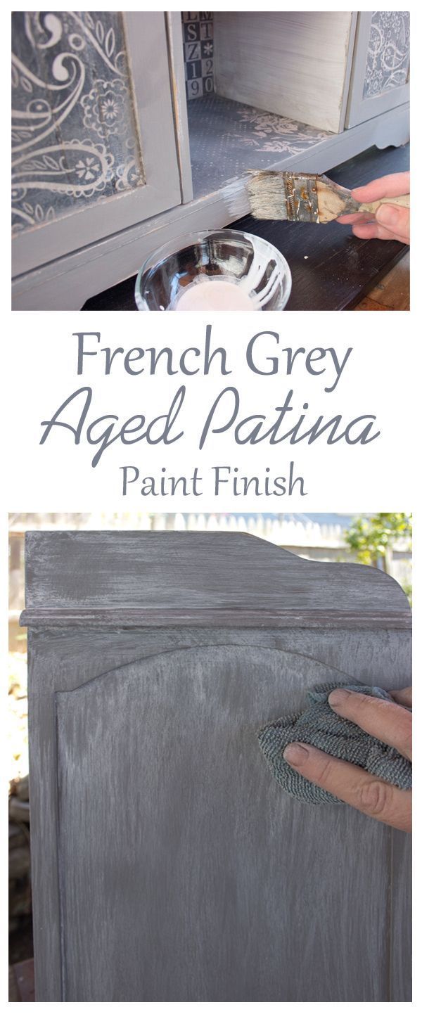 Create a Gorgeous French Grey Aged Patina Finish! I love this beautiful Furniture Painting Technique by Th