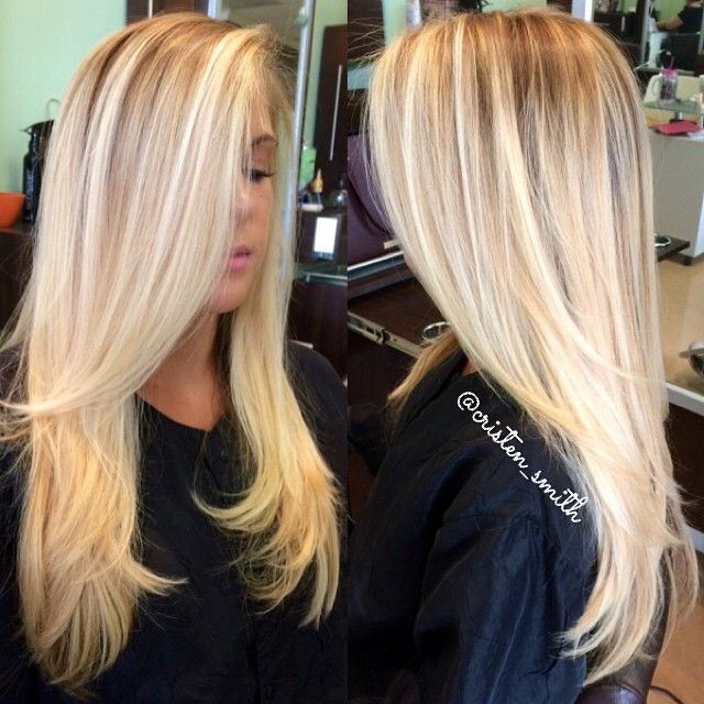 “Created this rooty pearly blonde on my client yesterday and gave her a fresh cut to go with it.  She ta