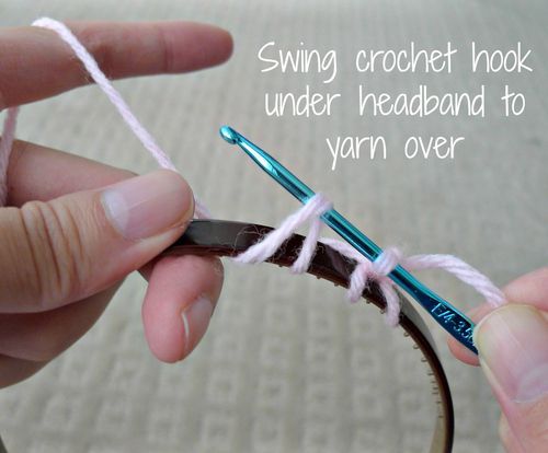 Crocheting on a headband – tutorial. All About Ami – Minnie Mouse Ears Headband
