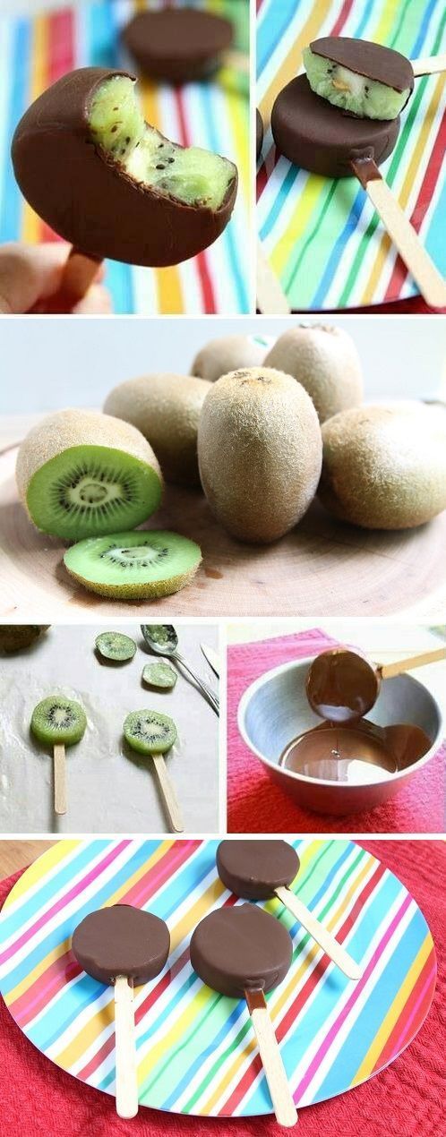 Dessert For A Hot Summer Day- Chocolate Kiwi Popsicles