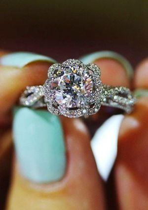 diamond cut round vintage wedding engagement rings | thebeautyspotqld…. | Vintage Jewelry