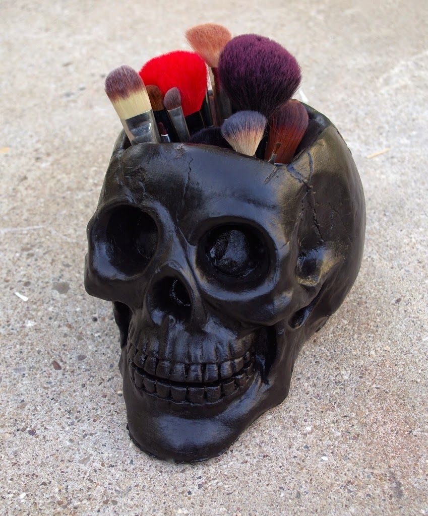 DIY Skull Makeup Brush Holder! » The Haunted Housewife
