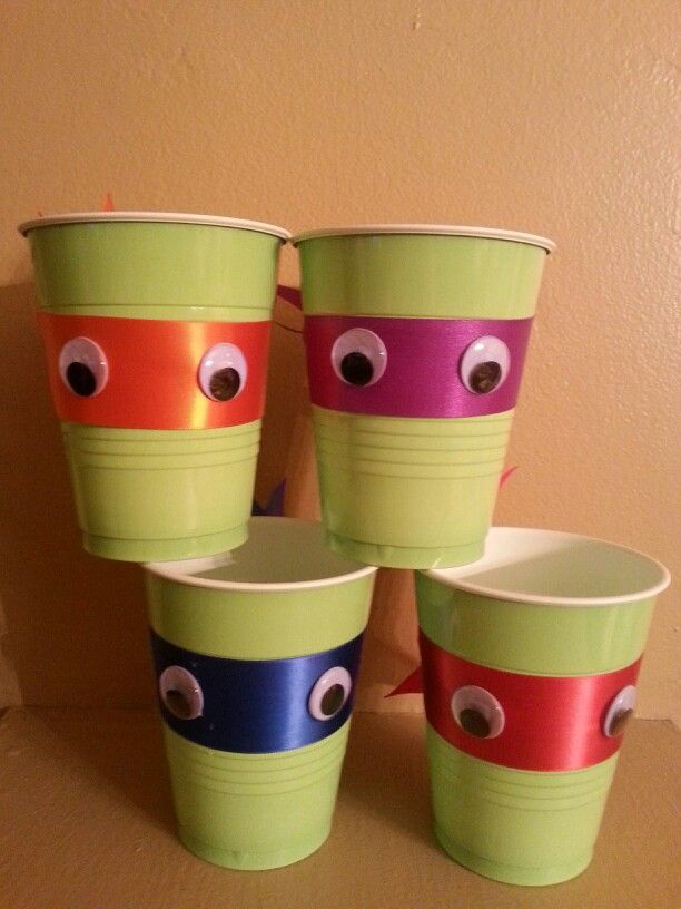 DIY Teenage Mutant Ninja Turtle party cups