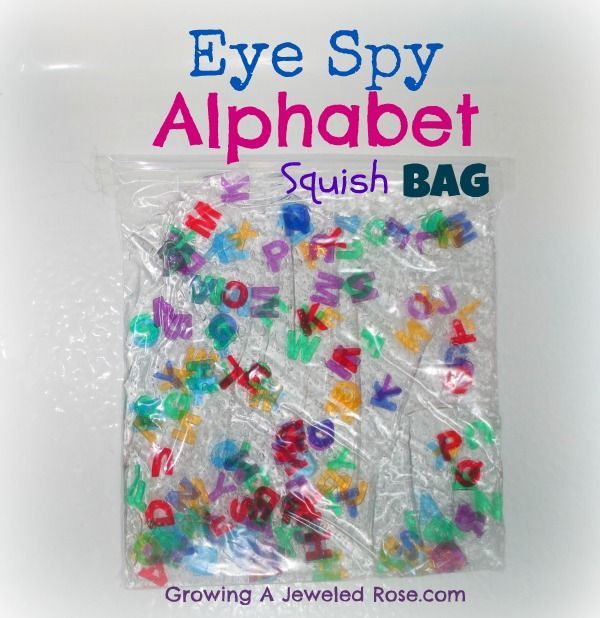 Eye Spy Alphabet Squish Bag- such a fun way to practice letter recognition!