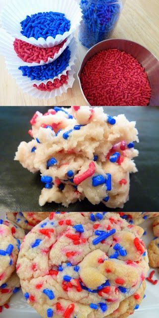 Firecracker Cookies. Made with cake batter – so easy!