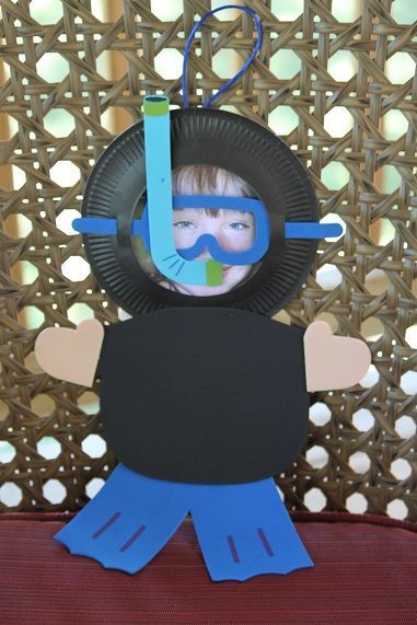 From: Our Crafts ~N~ Things; super cute scuba diver craft activity for kids using a picture of their own f