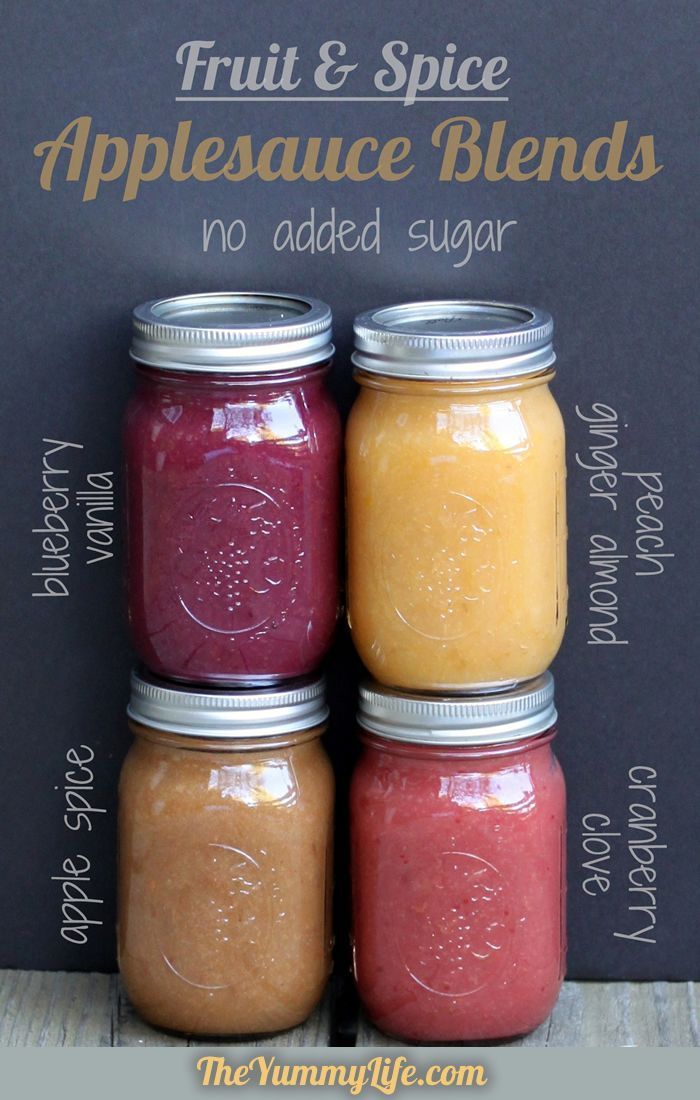 Fruit & Spice Applesauce Blends–slow cooker or stove top. No sugar added. www.theyummylife….