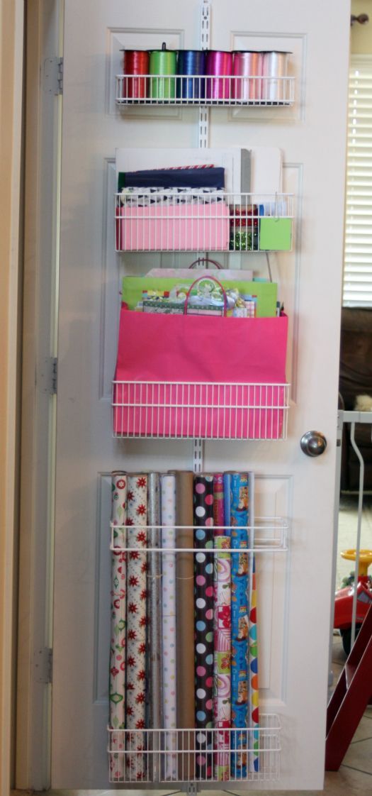 Great Gift Wrap Organization… maybe if I had this then I would have more gift wrap stuff on hand.