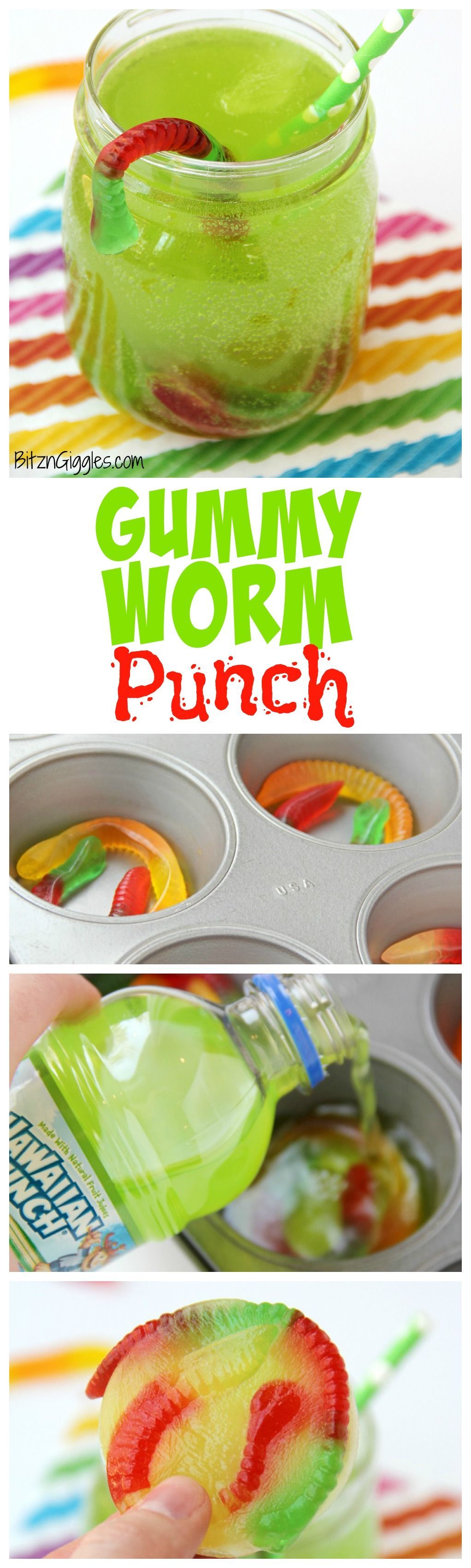 Gummy Worm Punch – Kids will love sipping on this drink in the summer! Great idea for birthday parties, St