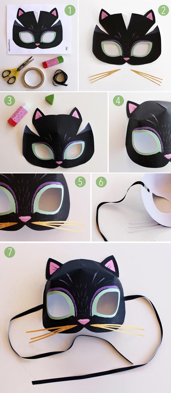 How to make a paper cat mask: Animal mask templates to print!
