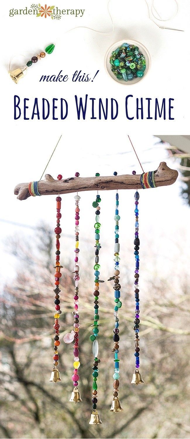 How to make a sparkling bead wind chime with bells! I’ll admit I’m a bit of a craft supply hoarder and