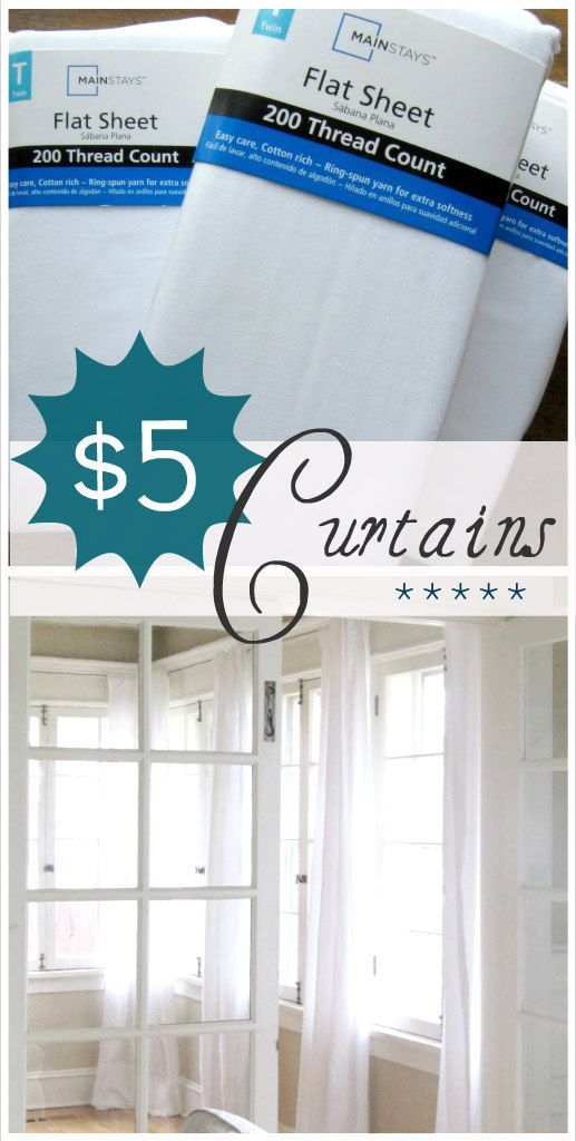 How to make curtains using $5 sheets from Wal-Mart