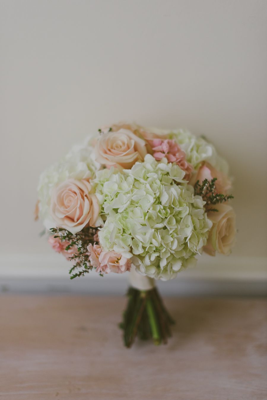 hydrangea bouquet – reminds me of my bouquet except my roses were ivory. Hydrangeas take up a lot of space