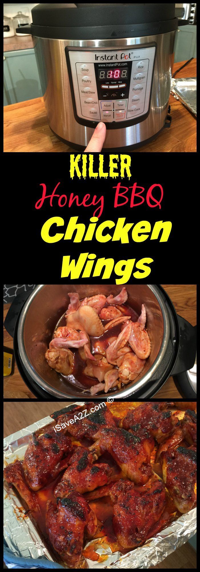 Instant Pot Recipes: Honey BBQ Wings made in an Electric Pressure Cooker – Delicious easy and fast chicken