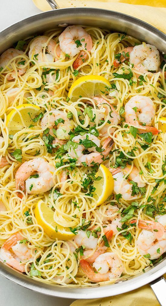 Lemon-Parmesan Angel Hair Pasta with Shrimp – this is so easy to throw together and it tastes AMAZING! I l