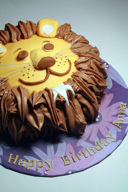 Lion birthday cake. You could put sparklers for the whiskers. That would be wicked. R.