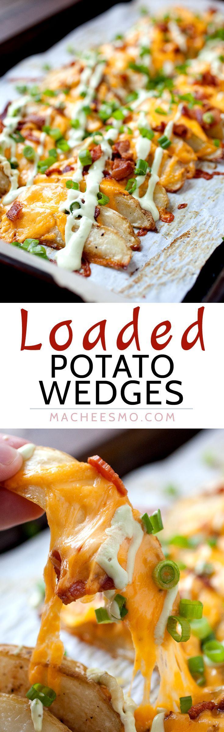 Loaded Potato Wedges – Appetizer? Side dish? Main meal? These completely loaded baked potato wedges have c