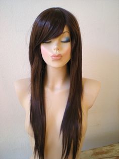 long hair with side bangs