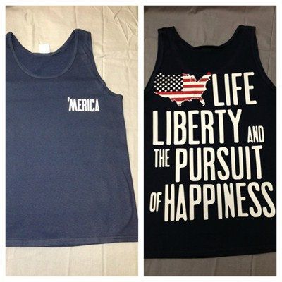 Merica Life, Liberty, and the Pursuit of Happiness tank tops