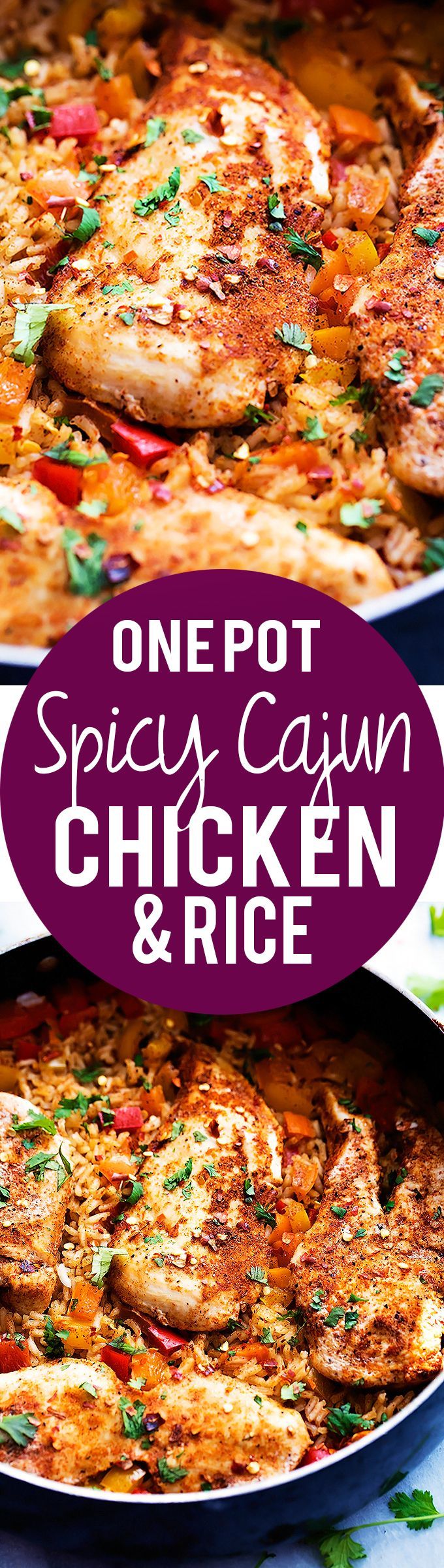 One Pot Spicy Cajun Chicken & Rice | Creme de la Crumb