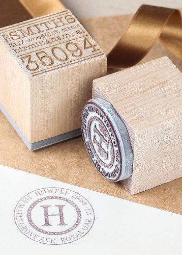 Personalize your wedding save the dates, invitations, and thank you notes with your own stamp!