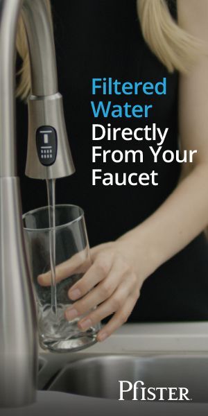 Pfister faucets with Xtract technology deliver great-tasting filtered water and regular tap water from a s