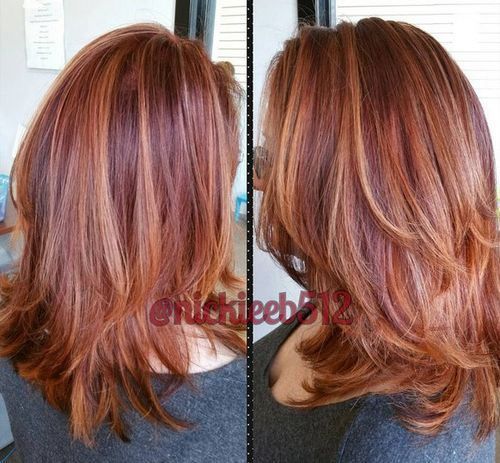 plum auburn hair with copper highlights