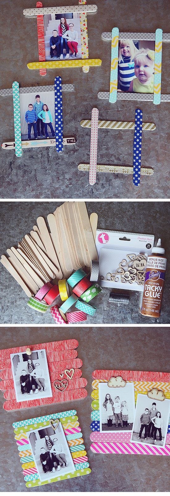 Popsicle Stick Photo Frames | 18 DIY Fathers Day Gifts from Kids for Grandpa | Easy Birthday Gifts for Dad